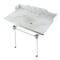 Kingston Brass 36 Carrara Marble Console Sink with Acrylic Legs, Marble WhitePolished Chrome LMS3630MA1 - alternate 1